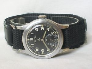 A Rare Gents Military WW2 Vertex Black Dial Dirty Dozen Wristwatch. Fat Arrow.