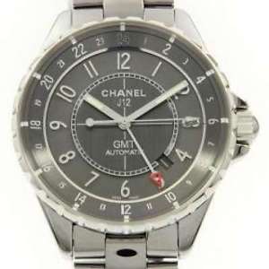 Free Shipping Pre-owned CHANEL H3099 J12 41mm Chromatic GMT Gray Arabic
