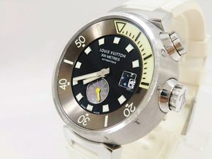 F / S Pre-owned LOUIS VUITTON Tambour Diving White Rubber Belt SS Q1031