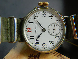 VINTAGE 1912 STERLING SILVER MAPPIN CAMPAIGN MILITARY TRENCH WATCH STAUFFER