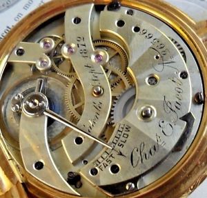 Important Antique 18k Gold 1870's Charles E Jacot Hunter's Enamel Pocket Watch