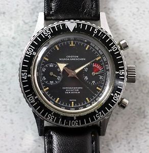 Vintage Croton Nivada Grenchen Chronomaster Chronograph Wristwatch Venus 210