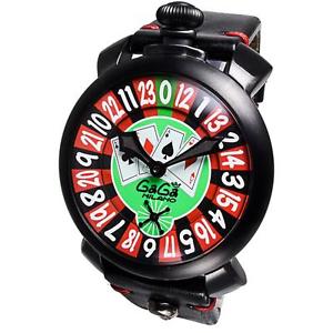 GAGA MILANO MEN'S LAS VEGAS ROULETTE 48MM BLACK MECHANICAL WATCH 5012.LV.01S