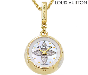 Louis Vuitton Tambour Q93086 K18 Yellow Gold Diamond Charm Watch Used Rare Mint