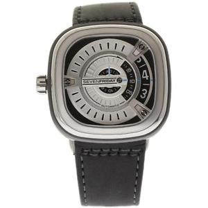SEVENFRIDAY New M Series Steel Rubber 47mm Leather Box/Paper/2YrWarranty #M1-01