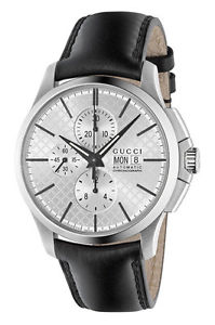 Gucci G-Timeless Reloj de hombre YA126265 Análogo Cronógrafo Cuero Negro