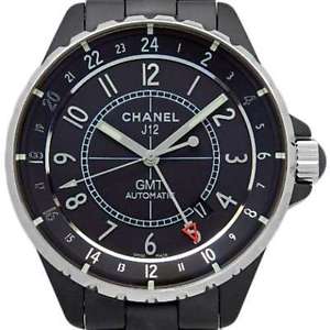 Free Shipping Pre-owned Chanel J12 GMT Matte Black Ceramic H3101 Men's Automatic