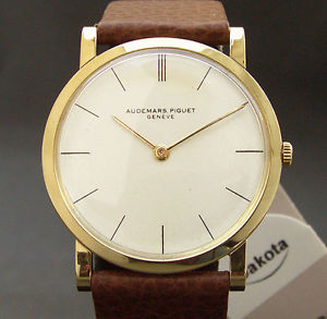 18K SOLID GOLD AUDEMARS PIGUET 2003 17J XTRA-SLIM FLAT SWISS DRESS WATCH