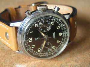 Vintage Early Military YEMA Chronograph Super Orig. Cond. Valjoux 92 Mov. 1940'