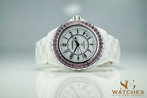 Chanel J12 Automatic Keramik Weiß Pinke Saphire 38mm