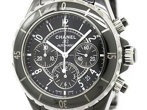 Polished CHANEL J12 Chronograph Ceramic Automatic Mens Watch H0940 (BF303691)