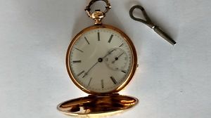 18k yellow gold Bautte  Geneva closed face key wind pocket watch