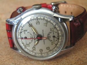 Vintage Fine PIERCE Large Wrist Chronograph Watch, Law SN ! Original Cond.1930's