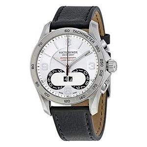 Victorinox Men's 'Chrono Classic' Swiss Quartz Stainless Steel and Leather Casua