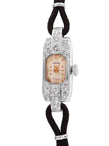 DUNAMIS Platinum 0.79ctw Diamond Silk Cord Watch Length: 6" Paul Buhre Movement