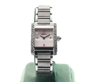 0.75 CT Diamond VS2/G Lady's Geneve Wristwatch14K Solid White Gold.