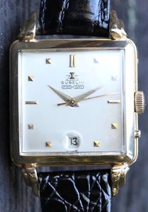 LARGE Man's Vintage 18k GUBELIN "Ipso-Day" Calendar Automatic w/Claw Lugs!