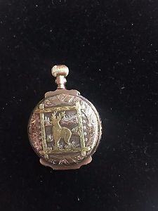 WALTHAM BARTLETT 14k MULTICOLOR SOLID GOLD BOX HINGE HUNTER CASE POCKET WATCH