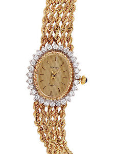 GENEVE SWISS 14KT Yellow Diamond Gold Watch, Length: 6.5" Quartz Movement