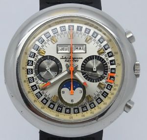 VINTAGE Jules Jurgensen Valjoux 886 Triple Date Chronograph Moonphase Mens Watch