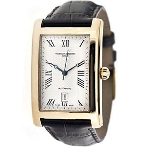 Frederique Constant Carree Automatic Silver Dial Leather Strap Mens Watch 303MC4
