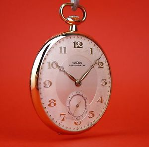 RARE " VULCAIN " CHRONOMETRE, 18K SOLID GOLD CASE, Pocket Watch from 1930 !!!