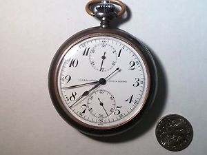 Ulysse Nardin Pocket watch chrono 203910, Locle & Geneve, 15 Jewels gunmetal