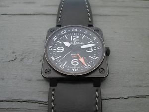 Pre-owned BELL & ROSS BR01-93 GMT w/Tools, Manual, Extra Bands, KEEPS TIME,nice