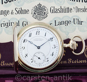 A. Lange & Söhne Glashütte Gold Savonette 1921 14k Original Box & Zertifikat