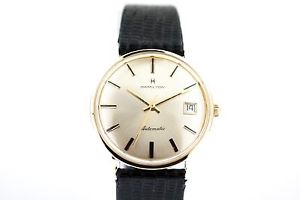 Vintage 14kt YG Hamilton Automatic Watch w/ Leather Band