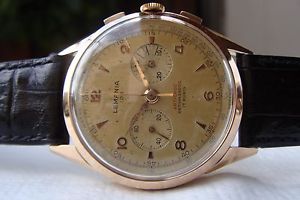 VINTAGE: RARO CRONOGRAFO LEMANIA MOD.105 CAL.1275 CASSA ORO 18K (0,750) OVERSIZE
