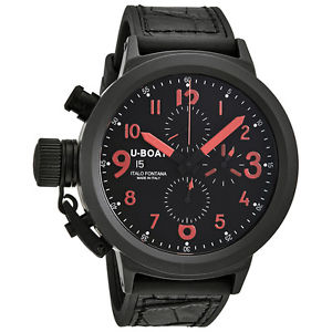 U-Boat Flightdeck Black Dial Automatic Mens Chronograph Watch 5412