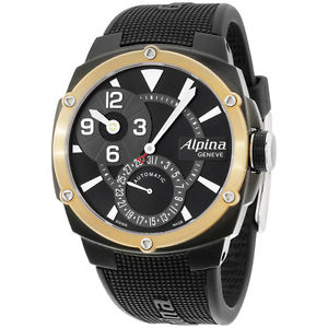 Alpina Black Dial Black Silicone