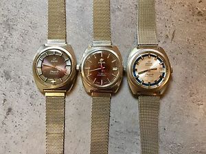 3 Vintage Enicar Sherpa 600 D Diver Swiss Men's Watch, Automatic, Hand Wind.