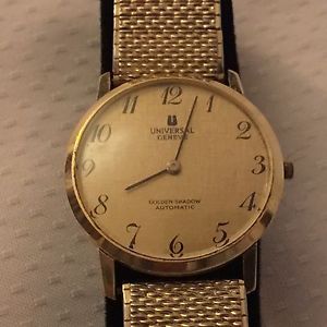 VINTAGE UNIVERSAL GENEVE 18K SOLID GOLD GOLDEN SHADOW SWISS AUTOMATIC WATCH