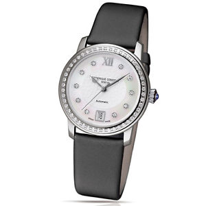 FREDERIQUE CONSTANT SLIMLINE FC303WHD2PD6 LADIES GREY CLOTH DIAMONDS 34MM WATCH