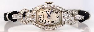 VINTAGE MOVADO PLATINUM HAND-WINDING WATCH W/ 0.50 CTW DIAMONDS! 13.1 GRAMS #H31