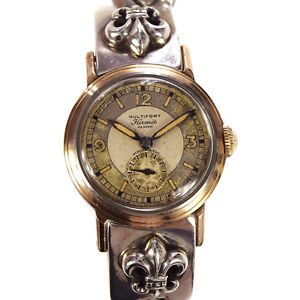 ULTRA RARE AUTHENTIC HERMSE CHROME HEARTS WRISTWATCH AUTOMATIC SILVER925 VINTAGE