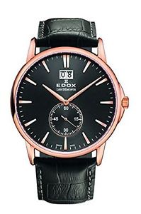 Edox Men's 64012 37R NIR Les Bemonts Analog Display Swiss Quartz Black Watch
