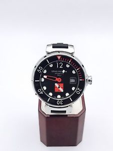 AUTHENTIC LOUIS VUITTON Q103A TAMBOUR DIVING AUTOMATIC STAINLESS STEEL WATCH