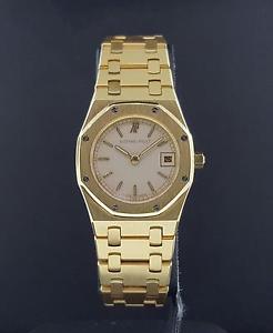 Audemars Piguet Royal Oak 25mm 18k Yellow Gold Quartz Date Ladies Watch