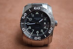 WHITE SHARK AUTOMATIC DIVING WATCH 25J S STEEL CRYSTAL VIEW BACK SCREW CROWN BIG