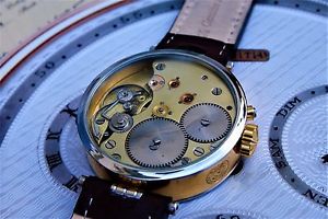 Gruen & Sons  Chronometer Pocket Watch Movement with snail regulator Steel/Gold