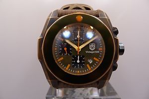 VINTAGE VDB TIMER BRONZE CHRONOGRAPH 2 STRAPS LIMITED 20 PCS NEW RARE 200M
