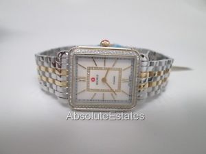 Michele Deco II Two Tone Silver Gold Diamond Watch MWW06X000006 Refurbished NIB