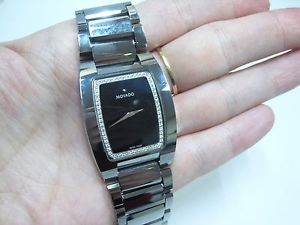 LQQK Movado 89C61453 Men's Fiero Tungsten Carbide Black Diamond Dial Watch $5500