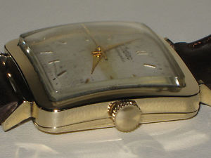 EXTREMELY RARE 14 K SOLID GOLD ca.1950s ZODIAC ROTOGRAPHIC AUTOMATIC MENS WATCH