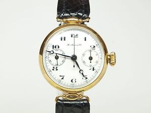 H. Moser & Cie.  Cronografo Monopulsante in corona oro 18 ct 1915 Valjoux 13