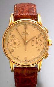 RARE 18K GOLD KELBERT CHRONOGRAPH WATCH FROM RED SKELTON ESTATE - TRIPLE SIGNED