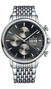 Edox Men's 01120 3M GIN Les Bemonts Analog Display Swiss Automatic Silver Watch